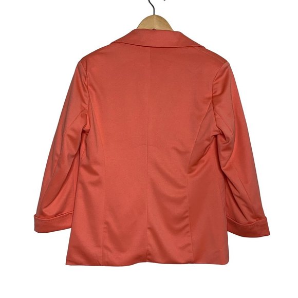 Face Face Blazer Open Front Pockets Orange 3/4 Sleeves Lined NWT Women's Size M - Picture 9 of 10